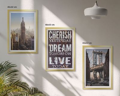 Lot de 3 tableaux pour salon Citation sur les paysages de New York