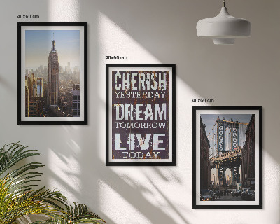 Lot de 3 tableaux pour salon Citation sur les paysages de New York