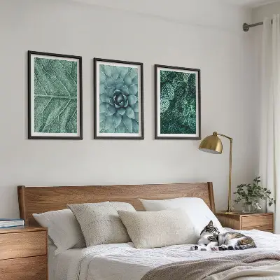 Cadre photo mural motif feuilles de plante en gros plan
