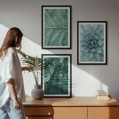 Cadre photo mural motif feuilles de plante en gros plan