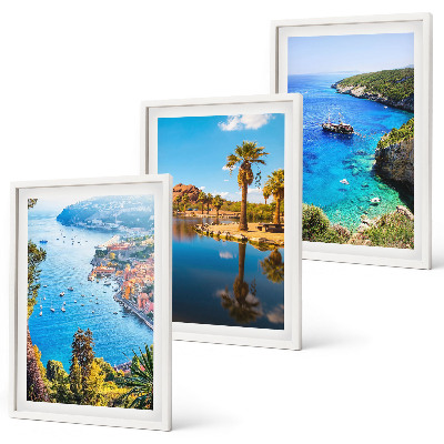 Cadre photo mural Palmiers en bord de mer, eau bleue