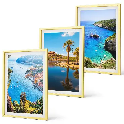 Cadre photo mural palmiers en bord de mer avec eau bleue
