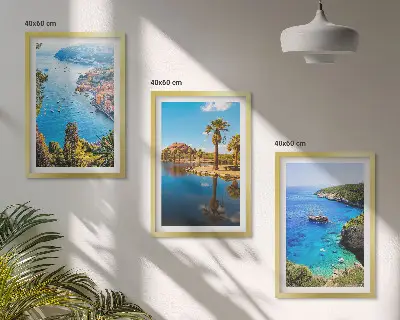 Cadre photo mural palmiers en bord de mer avec eau bleue