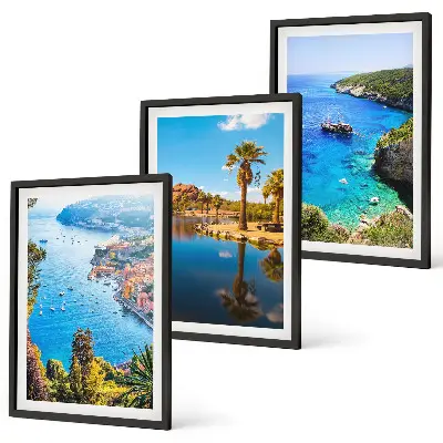 Cadre photo mural palmiers en bord de mer avec eau bleue