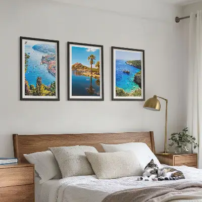 Cadre photo mural palmiers en bord de mer avec eau bleue