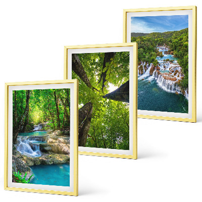 Cadre photo mural Cascades eau de forêt verte