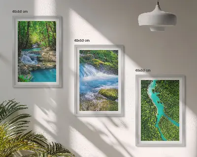 Cadre photo mural forêts verdoyantes et eaux cristallines