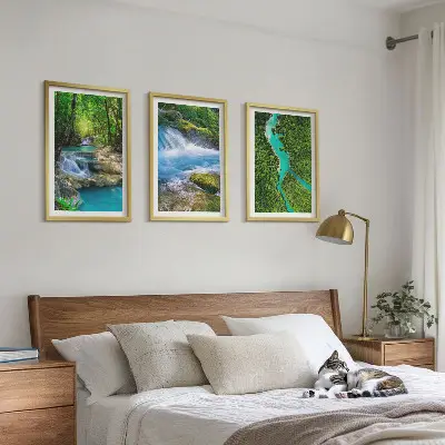 Cadre photo mural forêts verdoyantes et eaux cristallines