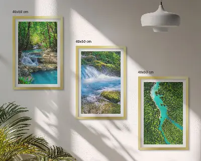 Cadre photo mural forêts verdoyantes et eaux cristallines