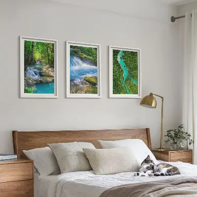 Cadre photo mural forêts verdoyantes et eaux cristallines