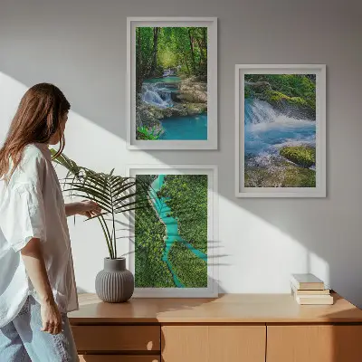 Cadre photo mural forêts verdoyantes et eaux cristallines