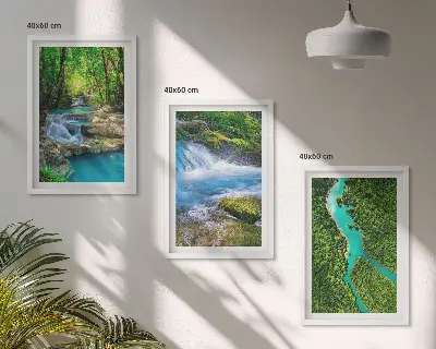 Cadre photo mural forêts verdoyantes et eaux cristallines
