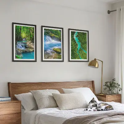 Cadre photo mural forêts verdoyantes et eaux cristallines