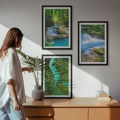 Cadre photo mural forêts verdoyantes et eaux cristallines