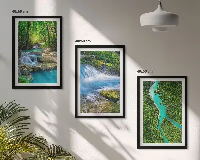 Cadre photo mural forêts verdoyantes et eaux cristallines