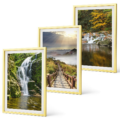 Cadre photo mural Cascades montagnes nuages ​​automne