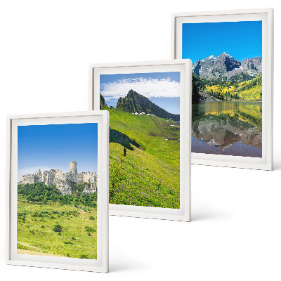 Lot de 3 tableaux pour salon Des collines verdoyantes avec un château