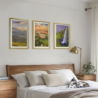 Cadre photo mural représentant des rivières de montagne, des cascades et de la nature