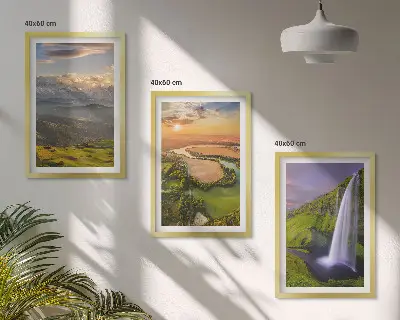 Cadre photo mural représentant des rivières de montagne, des cascades et de la nature