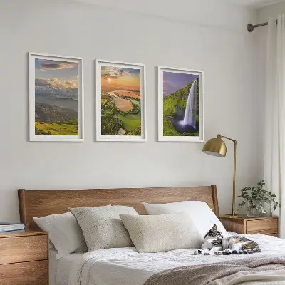 Cadre photo mural représentant des rivières de montagne, des cascades et de la nature