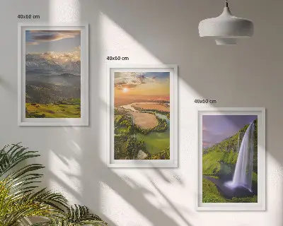 Cadre photo mural représentant des rivières de montagne, des cascades et de la nature