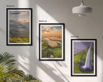 Cadre photo mural représentant des rivières de montagne, des cascades et de la nature