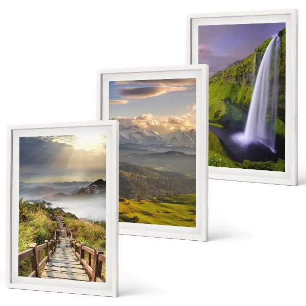 Cadre photo mural paysages de montagne avec cascade