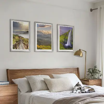 Cadre photo mural paysages de montagne avec cascade