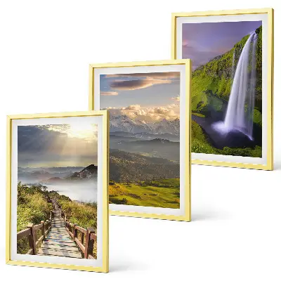 Cadre photo mural paysages de montagne avec cascade