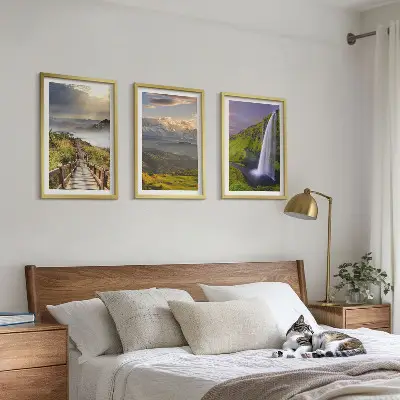 Cadre photo mural paysages de montagne avec cascade