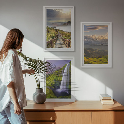 Cadre photo mural Paysages de montagne cascade
