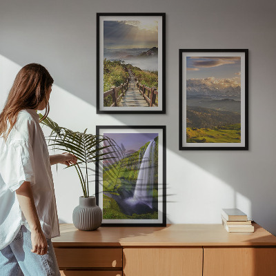 Cadre photo mural Paysages de montagne cascade