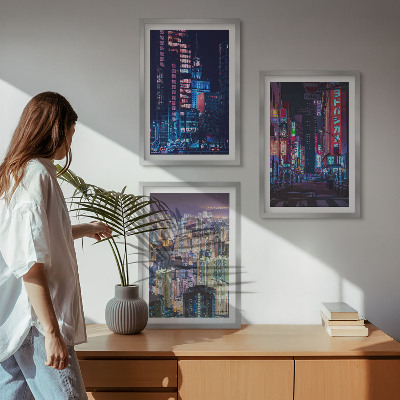 Cadre photo mural Lumières néon de la ville nocturne