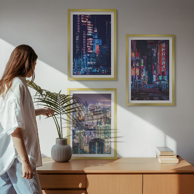 Cadre photo mural Lumières néon de la ville nocturne