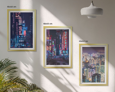 Cadre photo mural Lumières néon de la ville nocturne