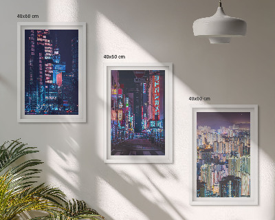 Cadre photo mural Lumières néon de la ville nocturne