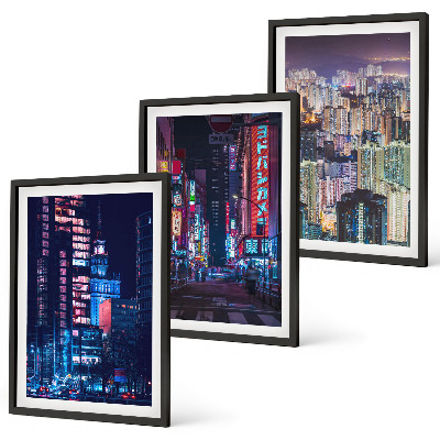 Cadre photo mural Lumières néon de la ville nocturne