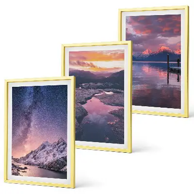 Lot de 3 tableaux pour salon paysages magnifiques de montagnes et d'eau