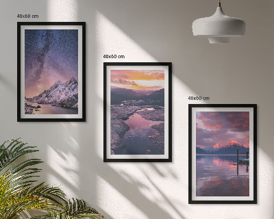 Lot de 3 tableaux pour salon Montagnes, eau, paysages magnifiques