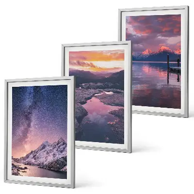 Lot de 3 tableaux pour salon paysages magnifiques de montagnes et d'eau