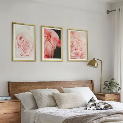 Cadre photo mural avec motif délicat de flamants roses pastel