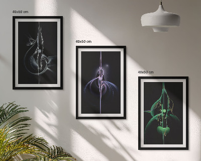 Lot de 3 tableaux pour salon Motifs abstraits noirs