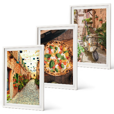 Cadre photo mural Des rues charmantes avec des pizzas