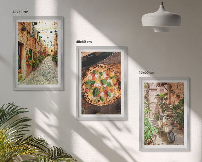 Cadre photo mural Des rues charmantes avec des pizzas