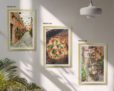 Cadre photo mural Des rues charmantes avec des pizzas