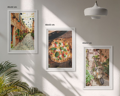 Cadre photo mural Des rues charmantes avec des pizzas