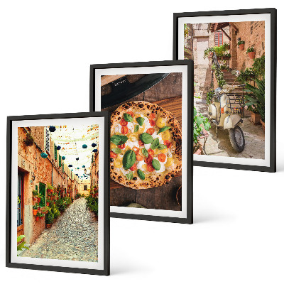 Cadre photo mural Des rues charmantes avec des pizzas