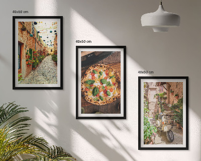 Cadre photo mural Des rues charmantes avec des pizzas