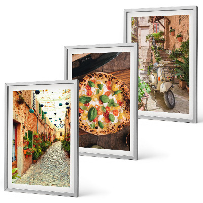 Cadre photo mural Des rues charmantes avec des pizzas