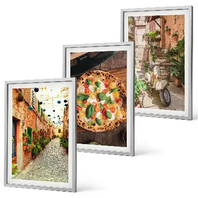 Cadre photo mural représentant des rues charmantes avec des pizzas